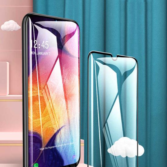 Galaxy A20S Zore Kenarları Kırılmaya Dayanıklı Cam Ekran Koruyucu