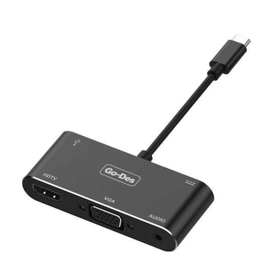 Go Des GD-8761 Usb-C To HDTV-VGA Adaptör