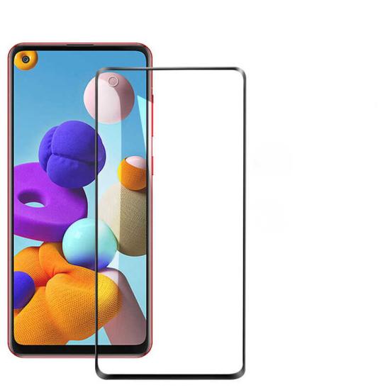 Galaxy A21 Zore Kenarları Kırılmaya Dayanıklı Cam Ekran Koruyucu