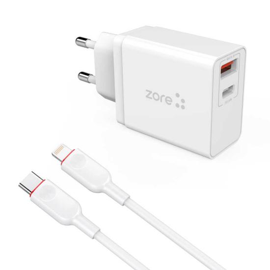 ​Zore XMac Serisi ZR-X2 PD To Lightning 2 in 1 Şarj Seti