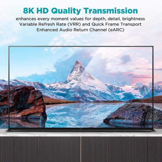 Qgeem QG-AV17 Görüntü ve Ses Aktarıcı HDMI Kablo 2.1 Versiyon 8K HD Kalite 48Gbps 4.57 metre