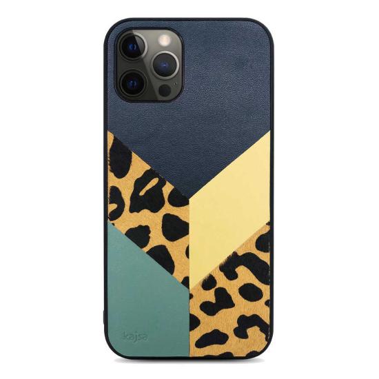 Apple iPhone 12 Pro Kılıf Kajsa Glamorous Serisi Leopard Combo Kapak