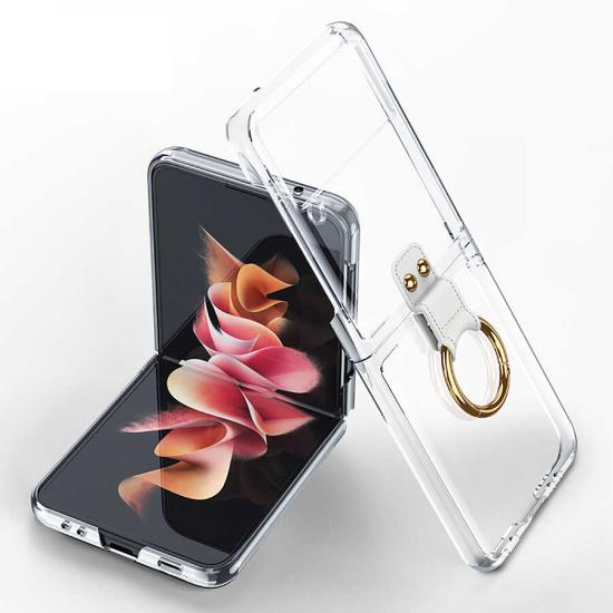 Galaxy Z Flip 3 Kılıf Zore Yüzüklü Kıpta Kapak