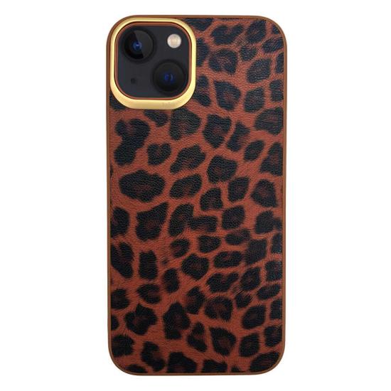 Apple iPhone 13 Kılıf Kajsa Glamorous Serisi Leopard Combo Kapak