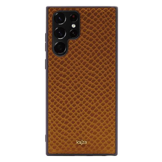 Galaxy S22 Ultra Kılıf ​Kajsa Pearl Pattern Hakiki Deri Kapak