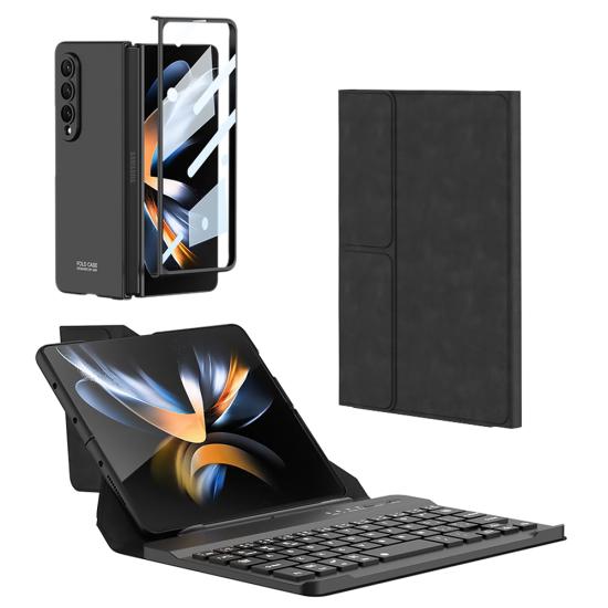 Galaxy Z Fold 4 Kılıf Standlı Bluetooth Klavyeli Zore Kıpta Keyboard Set Kılıf