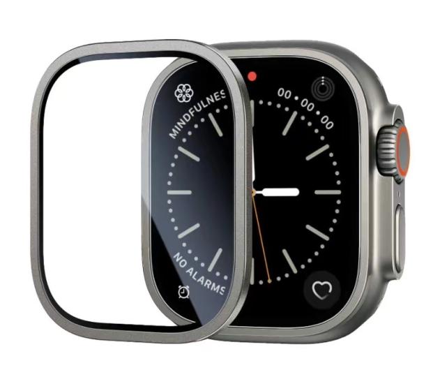 Apple Watch Ultra 49mm Zore ALM-01 Metal Çerçeveli Ekran Koruyucu