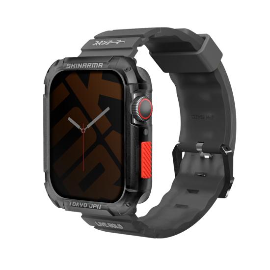 Apple Watch 44mm SkinArma Kurono Sert PC Kasa Koruyucu + Shokku Silikon Kordon