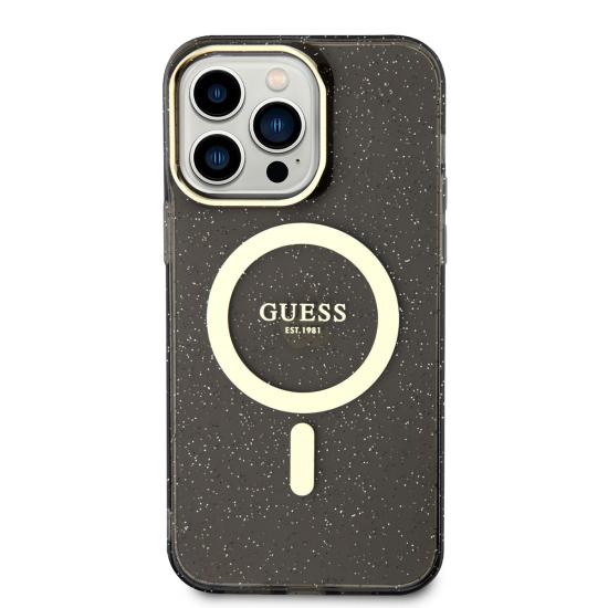 Apple iPhone 14 Pro Kılıf GUESS Magsafe Şarj Özellikli Glitter Kapak