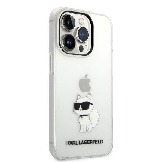 Apple iPhone 14 Pro Max Kılıf Karl Lagerfeld Transparan Choupette Dizayn Kapak