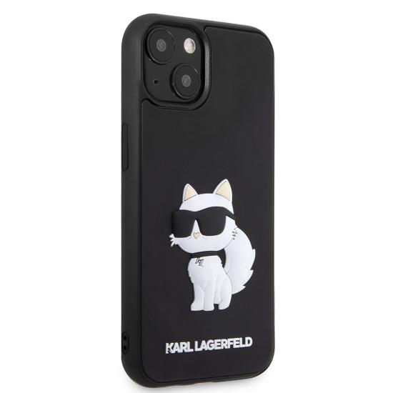 Apple iPhone 14 Kılıf Karl Lagerfeld 3D Rubber Choupette Dizayn Kapak