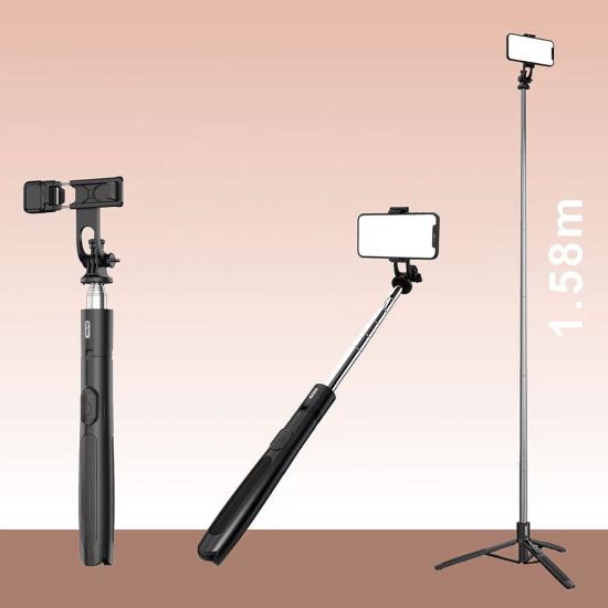 Go Des GD-ST81 Çok Fonksiyonlu 6 Kademeli Teleskopik Tripod Stand Özellikli Bluetooth Selfie Çubuğu