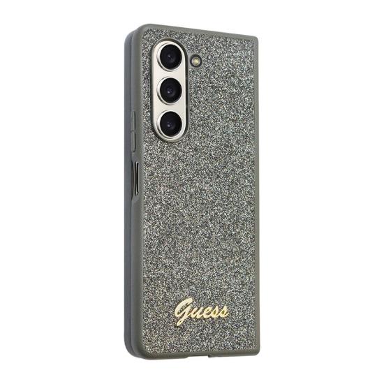 Galaxy Z Fold 5 Kılıf Guess Orjinal Lisanslı Yazı Logolu Glitter Flakes Kapak