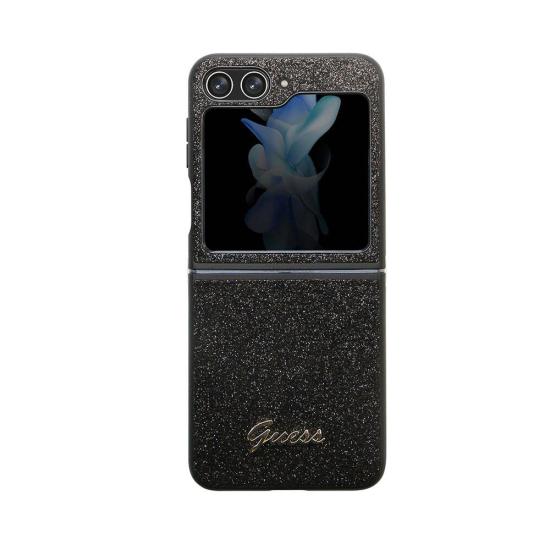 Galaxy Z Flip 5 Kılıf Guess Orjinal Lisanslı Yazı Logolu Glitter Script Kapak