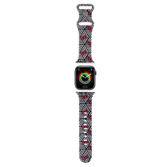 Apple Watch 40mm Hello Kitty Orjinal Lisanslı Fiyonklar & Çizgiler Silikon Kordon