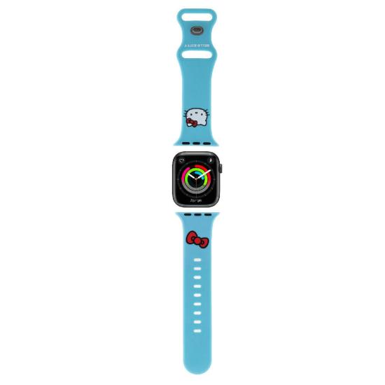 Apple Watch 41mm Hello Kitty Orjinal Lisanslı Yazı Logolu Fiyonk & Kitty Head Silikon Kordon