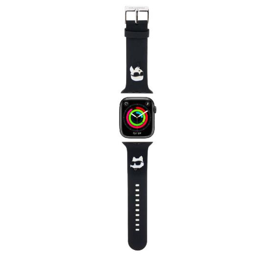 Apple Watch 38mm Karl Lagerfeld Orjinal Lisanslı İkonik Karl & Choupette Logolu Silikon Kordon