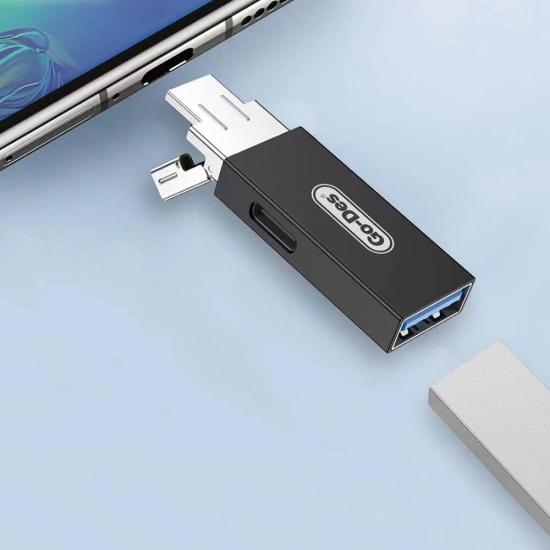 Go Des GD-CT192 USB-A to Type-C ve Type-C to USB-A 4in1 OTG Dönüştürücü Adaptör