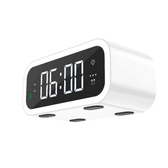 Wiwu Wi-W015 Time 4in1 Dijital Saat Alarm ve LED Işık Özellikli Wireless Şarj Aleti