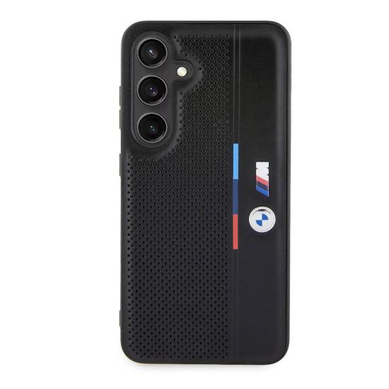 Galaxy S24 Kılıf BMW Orjinal Lisanslı M Logolu Üç Renk Çizgili Motorsport Circle Kapak