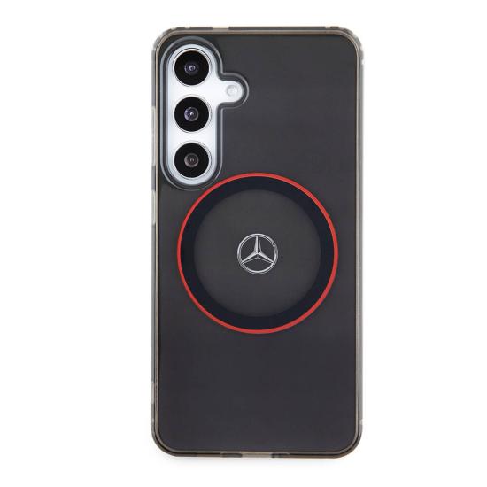 Galaxy S24 Kılıf Mercedes Benz Orjinal Lisanslı Magsafe Şarj Özellikli IML Yıldız Logolu Red Ring Kapak