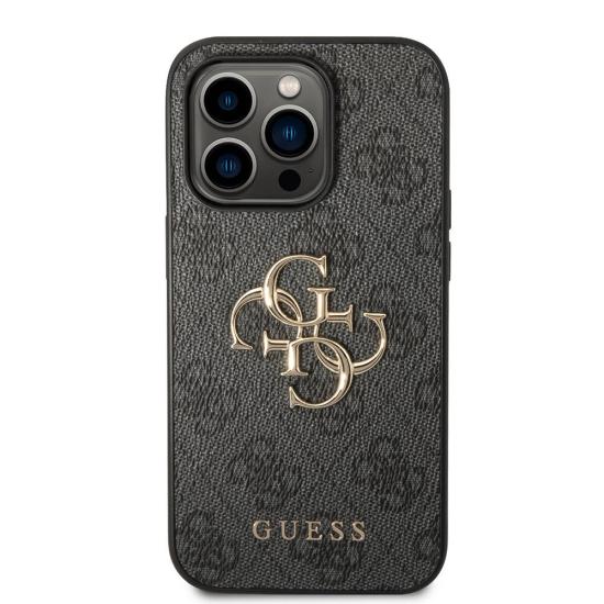 Apple iPhone 14 Pro Kılıf Guess PU Deri Büyük Metal Logo Dizaynlı Kapak