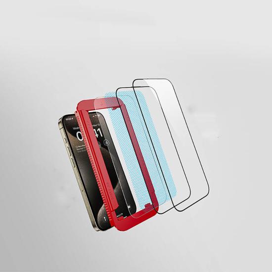 Apple iPhone 15 Pro Max Casebang Clear HD Ekran Koruyucu + Kolay Uygulama Aparatı