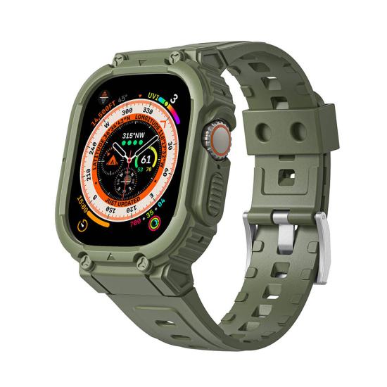 Apple Watch Ultra 49mm Wiwu Wi-WB014 Armor Serisi 2in1 Sert PC Kasa Koruyuculu Silikon Kordon