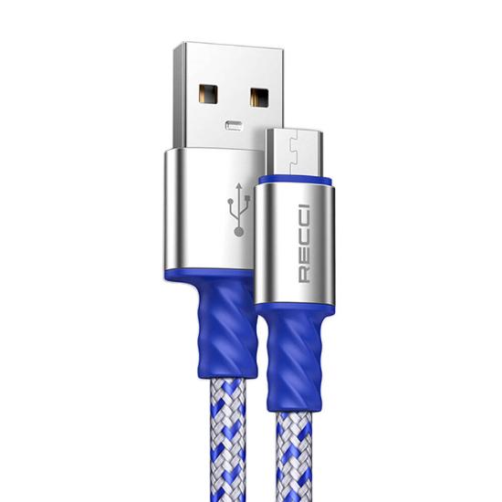 Recci RTC-N33M Instant Serisi USB-A to Micro 2.4A Hızlı Şarj Özellikli Şarj ve Data Kablosu 2M