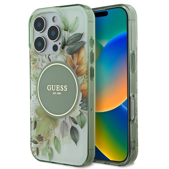 Apple iPhone 16 Pro Kılıf Guess Orjinal Lisanslı Magsafe Şarj Özellikli Flower Tonal Circle Kapak