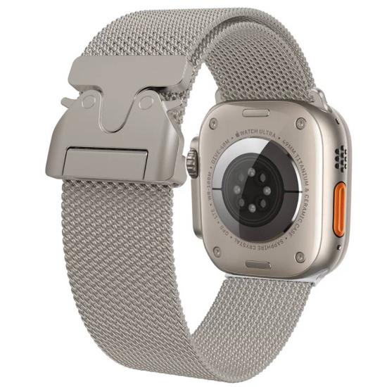 Apple Watch 42mm Zore KRD-25 Metal Hasır Kordon