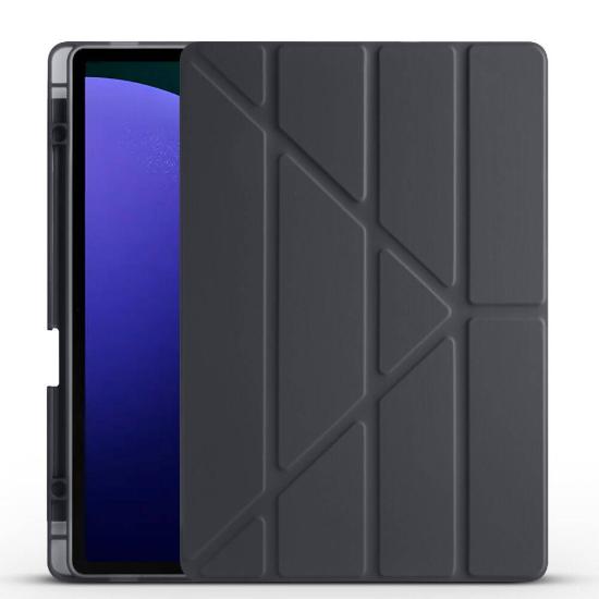 Galaxy Tab S10 Plus Kılıf Zore Tri Folding Kalem Bölmeli Standlı Kılıf