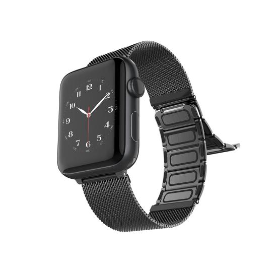 Apple Watch 10 42mm Raptic Classic Plus Serisi Magnetik Metal Hasır Kordon