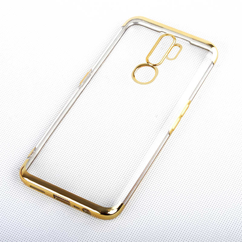 Oppo%20A5%202020%20Kılıf%20Zore%20Dört%20Köşeli%20Lazer%20Silikon%20Kapak-Gold