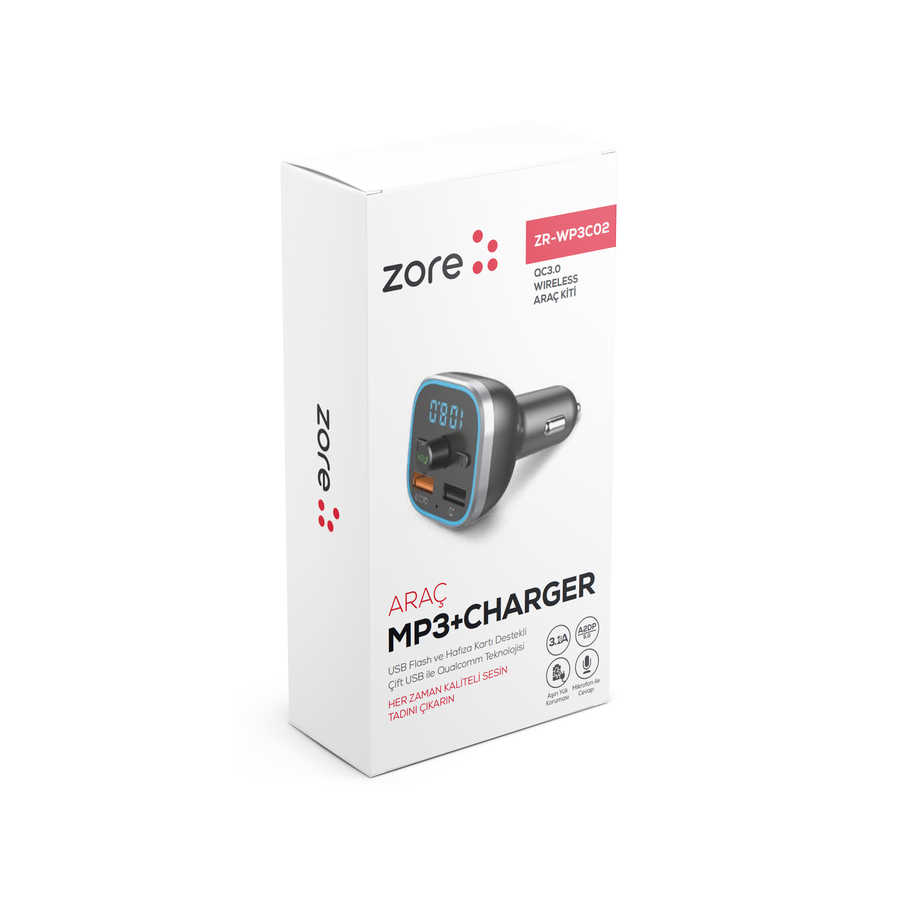 Zore%20ZR-WP3C02%20Bluetooth%20Transmitter%20Mp3%20Araç%20Şarjı