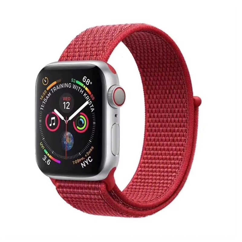 Apple%20Watch%2042mm%20Zore%20KRD-03%20Hasır%20Kordon-Kırmızı