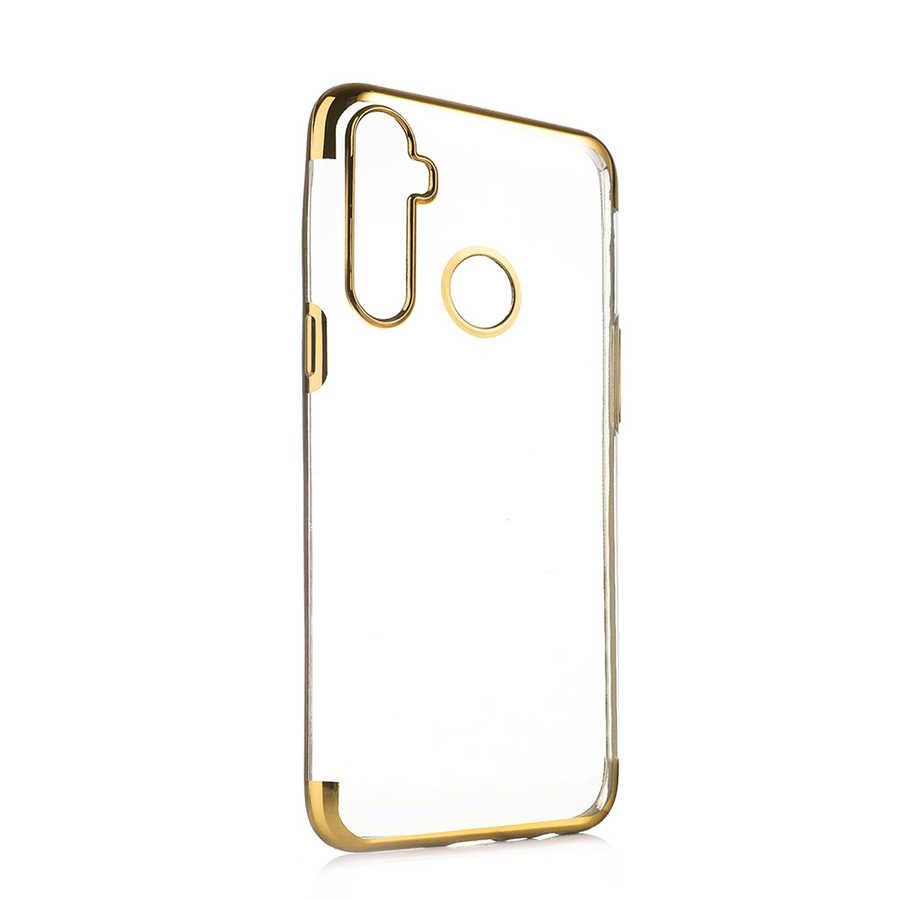 Realme%205İ%20Kılıf%20Zore%20Dört%20Köşeli%20Lazer%20Silikon%20Kapak-Gold