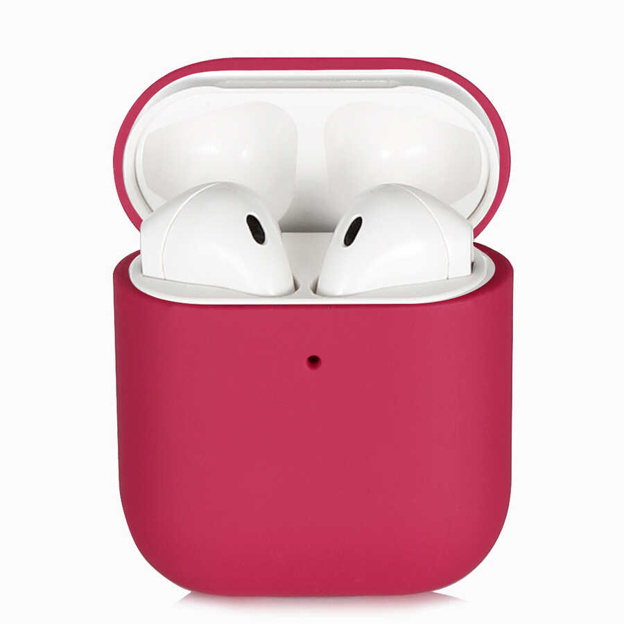 Apple%20Airpods%20Kılıf%20Zore%20Silk%20Silikon-Pembe%20koyu