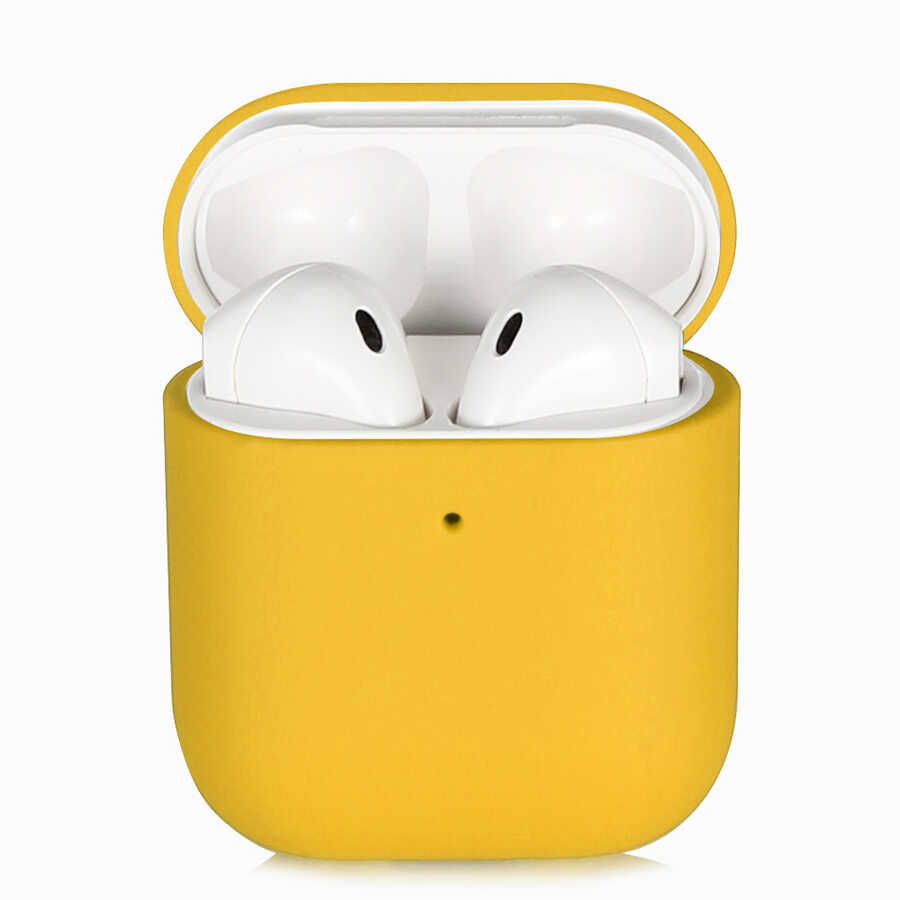 Apple%20Airpods%20Kılıf%20Zore%20Silk%20Silikon-Sarı