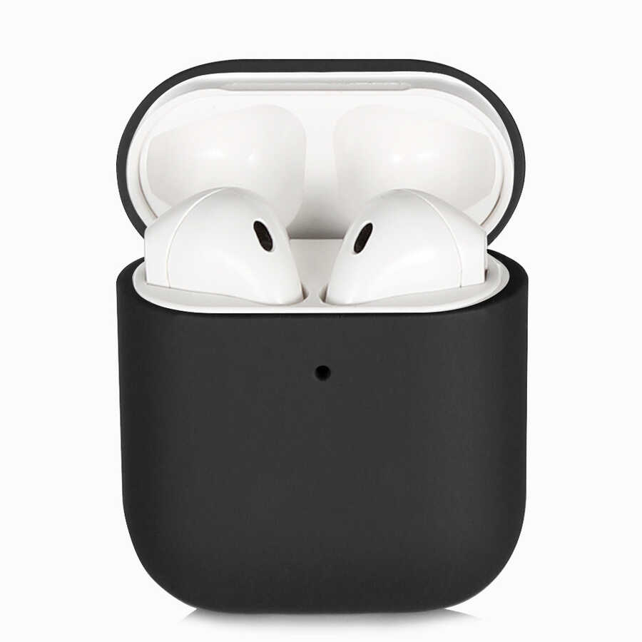 Apple%20Airpods%20Kılıf%20Zore%20Silk%20Silikon-Siyah