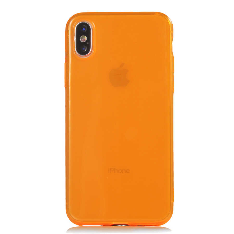 Apple%20iPhone%20XS%205.8%20Kılıf%20Zore%20Mun%20Silikon-Turuncu