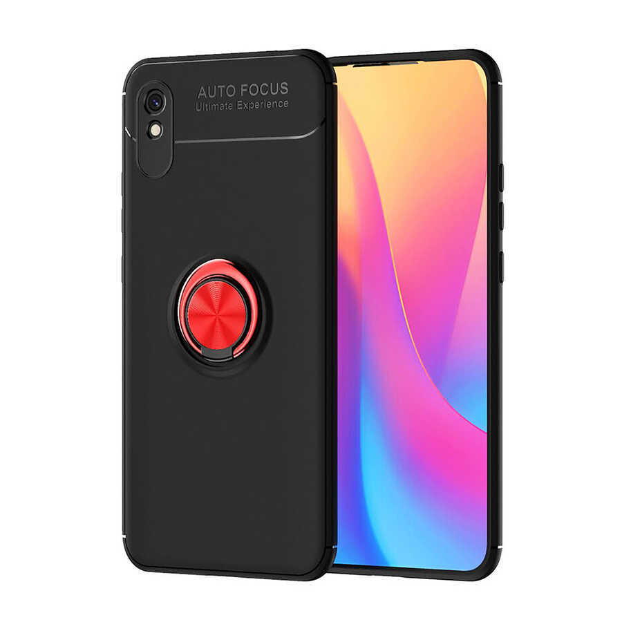 Xiaomi%20Redmi%209A%20Kılıf%20Zore%20Ravel%20Silikon%20Kapak-Siyah-kırmızı