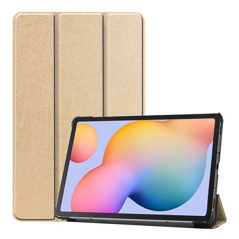 Galaxy%20Tab%20S7%20T870%20Zore%20Smart%20Cover%20Standlı%201-1%20Kılıf-Gold