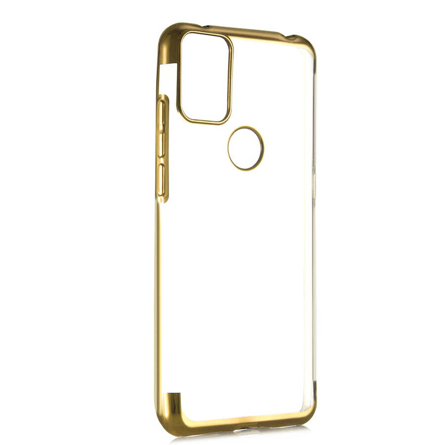 Alcatel%203X%202020%20Kılıf%20Zore%20Dört%20Köşeli%20Lazer%20Silikon%20Kapak-Gold