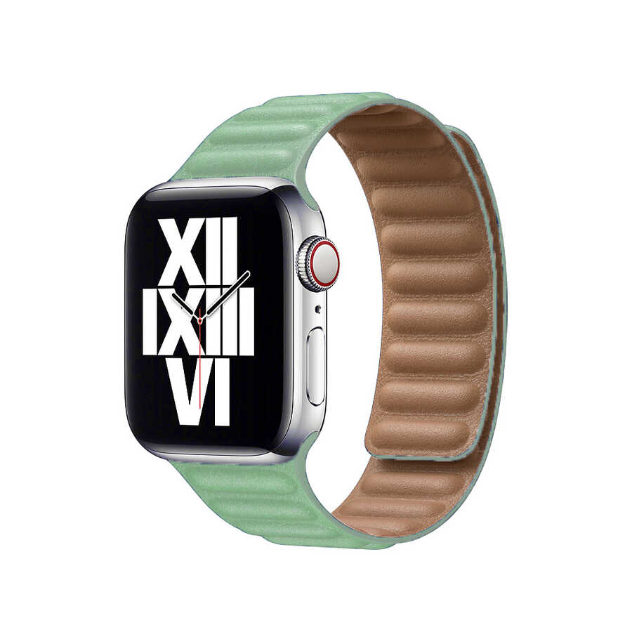 ​​​Apple%20Watch%2044mm%20KRD-34%20Deri%20Kordon-Açık%20yeşil