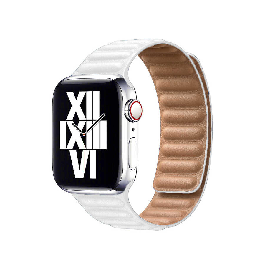 ​​​Apple%20Watch%2044mm%20KRD-34%20Deri%20Kordon-Beyaz