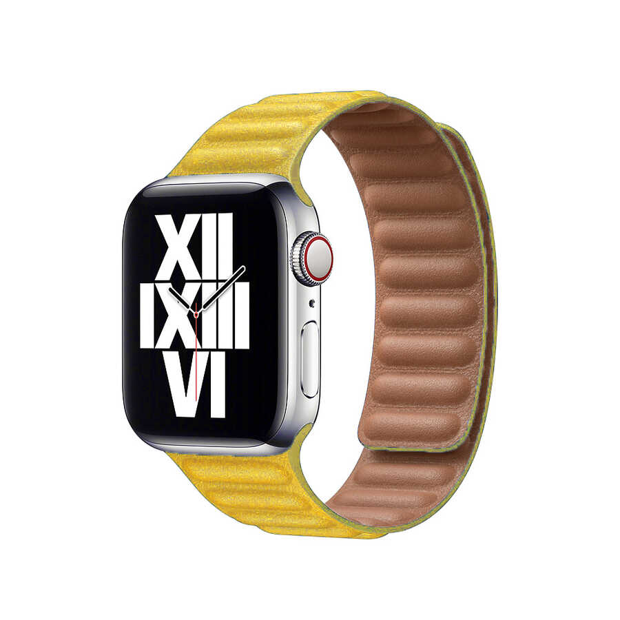 ​​​Apple%20Watch%2044mm%20KRD-34%20Deri%20Kordon-Sarı