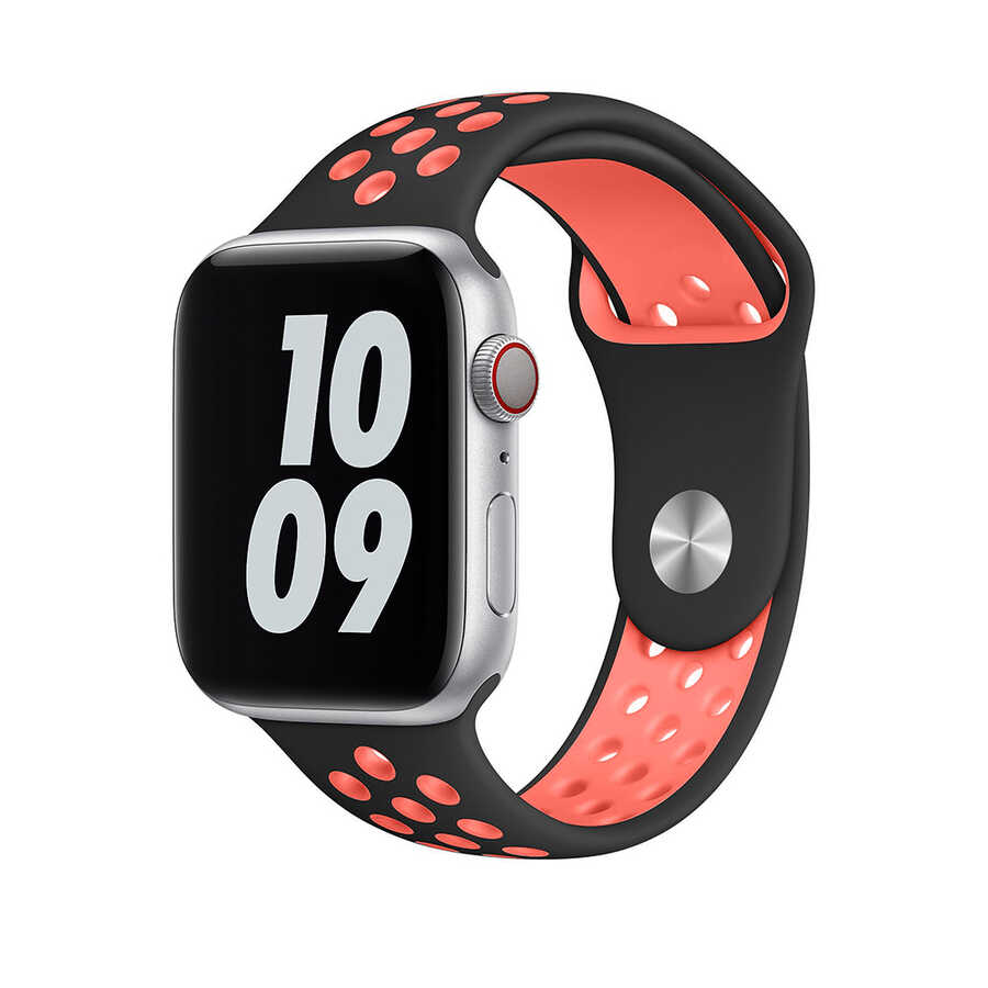 Apple%20Watch%2038mm%20Wiwu%20Dual%20Color%20Sport%20Band%20Silikon%20Kordon-Siyah-kırmızı