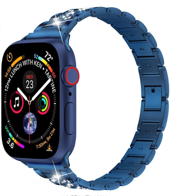 Apple%20Watch%2040mm%20Wiwu%20Three%20Beads%20Set%20Auger%20Metal%20Kordon-Mavi