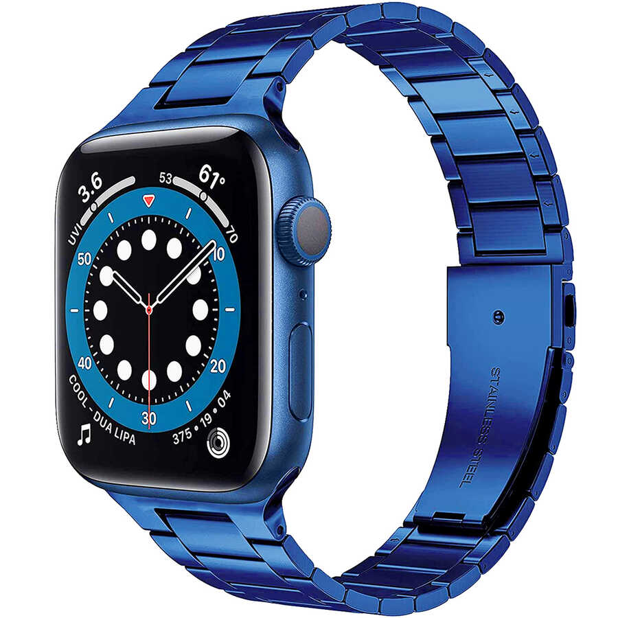 Apple%20Watch%2038mm%20Wiwu%20Ultra%20Thin%20Steel%20Belt%20Three%20Beads%20Metal%20Kordon-Mavi